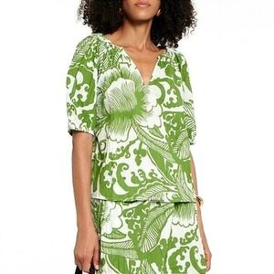 Velvet‎ By Graham & Spencer Angela Floral Print Cotton Top XL | NEW